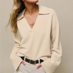 Reformation Cream V-Neck Sweater